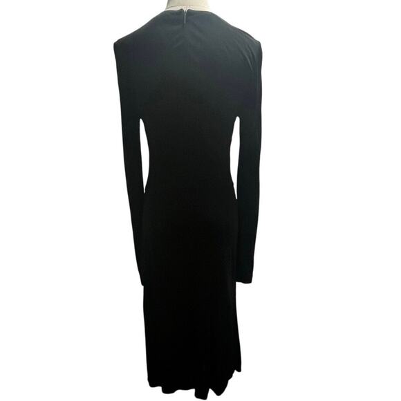 Tory Burch Black Deena Beetle Embellished Rhinestone Rayon Stretch Dress Sz Xs - Picture 3 of 9